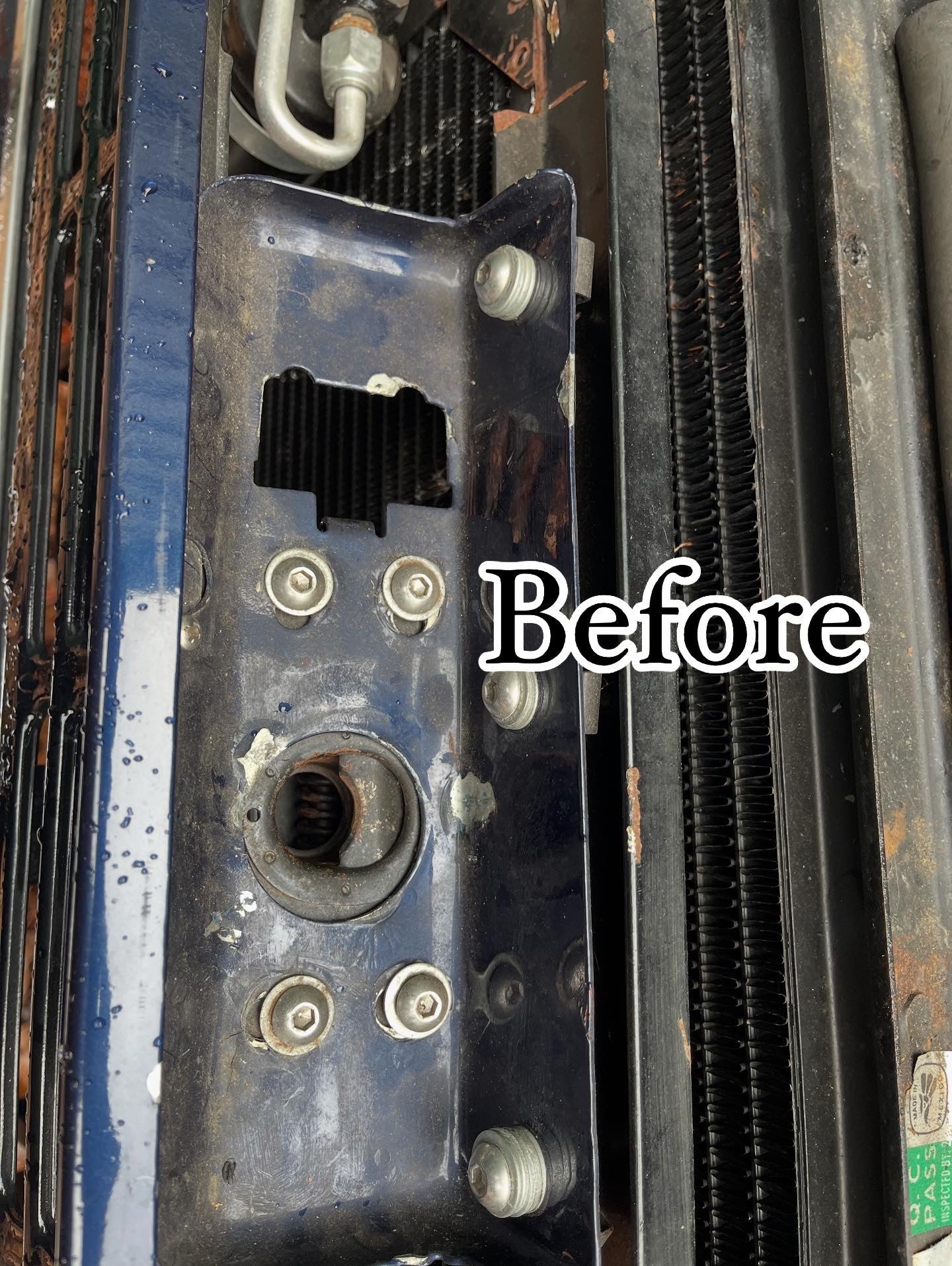 66-77 Ford Bronco hood pin striker plate 316 stainless