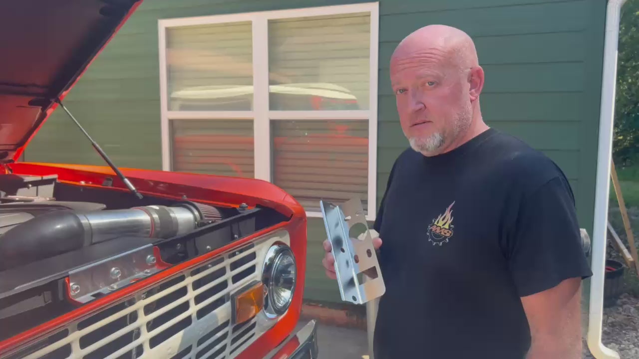 66-77 Ford Bronco hood pin striker plate 316 stainless